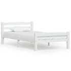 Vidaxl Bed Frame White Solid Pinewood 100X200 Cm