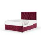 Bedmaster Aubergine Chenille No Drawer Divan Base And Lona Headboard Small Double
