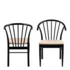 Furniture To Go Cassandra Dining Chair With Armrest In Black Set Of 2