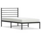 vidaXL Metal Bed Frame With Headboard Black 100X200 cm
