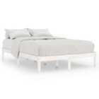 vidaXL Bed Frame White Solid Wood Pine 200X200 Cm