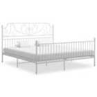 vidaXL Bed Frame White Metal 200X200 Cm