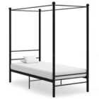 vidaXL Canopy Bed Frame Black Metal 90X200 Cm