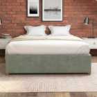Aspire Platform Ottoman Bed, Flat Packed Frame, Plush Duck Egg, Size Small Double