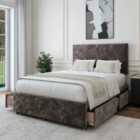 Bedmaster Charcoal Chenille 4 Drawer Divan Base And Valencia Headboard King Size