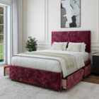 Bedmaster Aubergine Chenille 4 Drawer Divan Base And Valencia Headboard Small Double