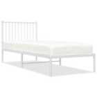 vidaXL Metal Bed Frame With Headboard White 80X200 cm