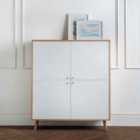 Julian Bowen Moritz 4 Door Cabinet - Oak & White
