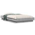 vidaXL Bed Frame With LED Lights Without Mattress Concrete Grey 90X190cm
