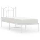 Vidaxl Metal Bed Frame Without Mattress With Headboard White 75X190 Cm Small Single