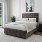 Bedmaster Charcoal Chenille No Drawer Divan Base And Milan Headboard Small Double