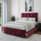 Bedmaster Aubergine Chenille 4 Drawer Divan Base And Pearl Headboard King Size
