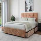Bedmaster Mink Chenille 4 Drawer Divan Base And Pearl Headboard King Size
