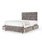 Bedmaster Silver Chenille 4 Drawer Divan Base And Milan Headboard Small Double