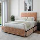 Bedmaster Mink Chenille 4 Drawer Divan Base And Valencia Headboard Super King