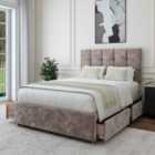 Bedmaster Silver Chenille 4 Drawer Divan Base And Pearl Headboard Super King