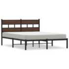 vidaXL Bed Frame Without Mattress With Headboard Brown Oak 140X200 Cm