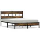 vidaXL Bed Frame Without Mattress With Headboard Sonoma Oak 140X190 Cm