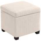 HOMCOM 40 cm Ottoman Storage Box with Removable Lid, Foot Rest, Beige