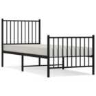 vidaXL Metal Bed Frame With Headboard And Footboard Black 80X200 cm