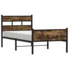 vidaXL Bed Frame Without Mattress Smoked Oak 100X190 cm Engineered Wood