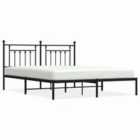 vidaXL Metal Bed Frame With Headboard Black 183X213 Cm