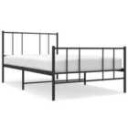 vidaXL Metal Bed Frame With Headboard And Footboard Black 90X190 cm 3Ft Single