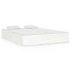 vidaXL Bed Frame White Solid Wood 120X190 cm Small Double