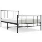vidaXL Metal Bed Frame With Headboard And Footboard Black 75X190 cm 2Ft6 Small Single