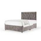 Bedmaster Silver Chenille No Drawer Divan Base And Lona Headboard Super King