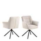 Furniture To Go Alonso Swivel Cream Dining Chair With Armrest Set Of 2