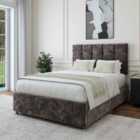 Bedmaster Charcoal Chenille 2 Drawer Divan Base And Pearl Headboard Single