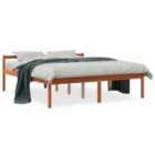 vidaXL Senior Bed Without Mattress Wax Brown 160X200 Cm Solid Wood Pine