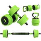 SPORTNOW Weight Dumbbells Set, Barbell, Kettlebell, Push Up Stand, 20kg