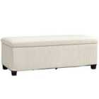 HOMCOM Storage Ottoman with Lid, 112cm Bench Chest Box, Beige
