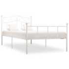 vidaXL Bed Frame White Metal 100X200 Cm