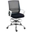 HOMCOM Draughtsman Chair, Mesh Ergonomic Drafting Chair, Black