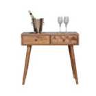 Elm Home And Garden Solid Mango Wood Dark Oak Finish Console Hall Table