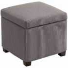 HOMCOM 40 cm Ottoman Storage Box with Removable Lid, Foot Rest, Grey
