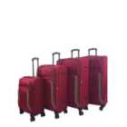 Eagle Luggage Arundel Set Of 4 Soft Shell Suitcase In Burgundy