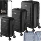 Tectake Suitcase Luggage Set - L, M & S Sizes, Abs Plastic, Swivel Wheels, Combination Lock