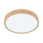 Eglo Musurita Natural Wood & Plastic Diffuser Ceiling Light