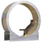 PawHut Cat Wheel w/ Brake, Scratching Pads - Grey