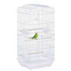 PawHut 92cm Large Bird Cage w/ Stand, Perches, Food Bowls, Swing, White