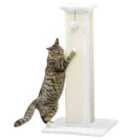 Pawhut 81Cm Cat Scratching Post W/ Sisal Rope, Hanging Ball Soft Plush White