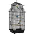 PawHut Metal Bird Cage w/ Perch, Food Container, Handle, for Finch, Canary