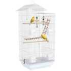 PawHut Bird Cage for Budgies, Finches, Canaries w/ Toys, Tray, White