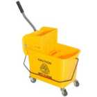 HOMCOM 20L Mop Bucket w/ Wringer Combo Mini Press caster wheels