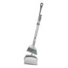 Elite Ss Folding Long Handle Dustpan & Brush - Wh/Gy