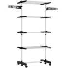 HOMCOM 4-Tier Large Clothes Airer Stainless Steel Clothes Drying Rack Black